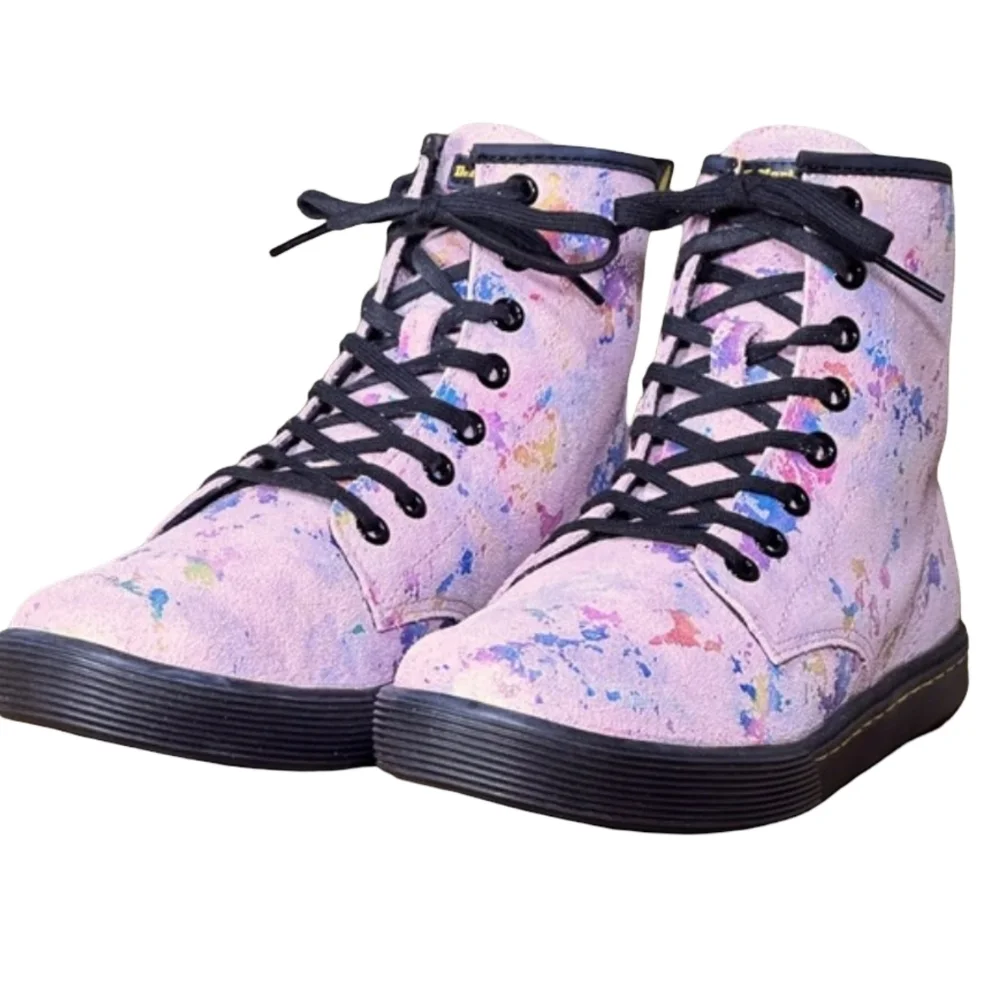 Dr. Martens Sheridan Confetti Suede High-Top Boot US 7 NEW
